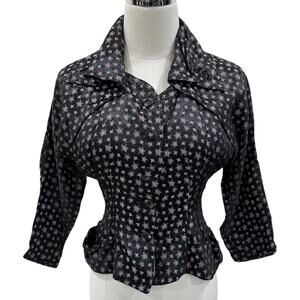 Vintage Mod Daryl Satin Dolman Button Blazer